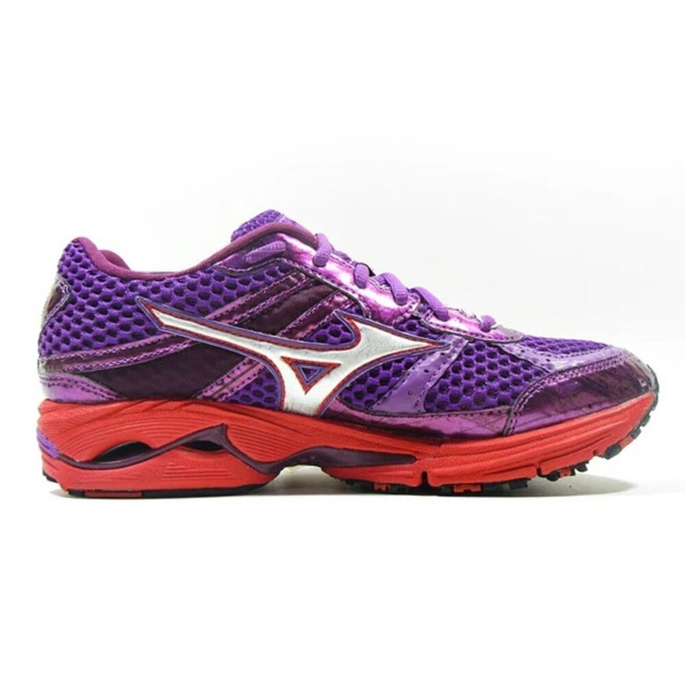 Mizuno Wave Rider 15 Neutral Running Shoes Lace Up Athletic Purple Red 8.5